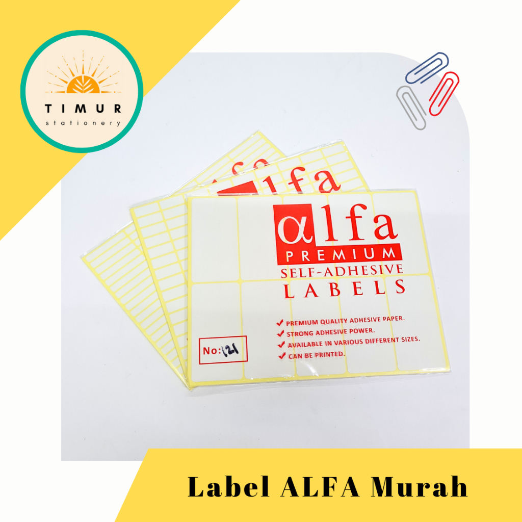 

Label Nama Murah ALFA nomor 112 dan 121 per Set