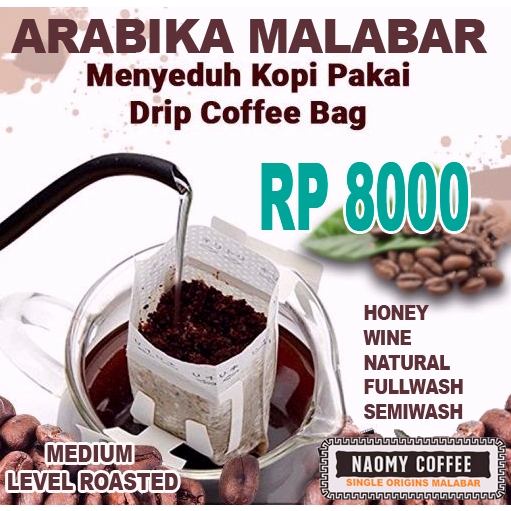 

DRIP BAG COFFE KOPI ARABIKA MALABAR SINGLE ORIGIN KEMASAN SIAP SEDUH 10 GR