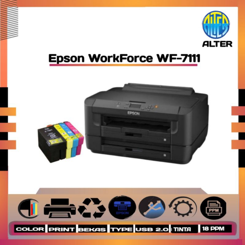Printer Epson Wf 7211 A3 Color Bekas
