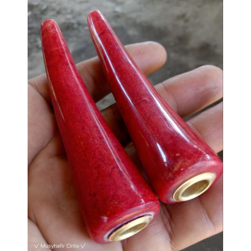 Once/pipa rokok. Bahan batu Marjan red koral. Size 10cm