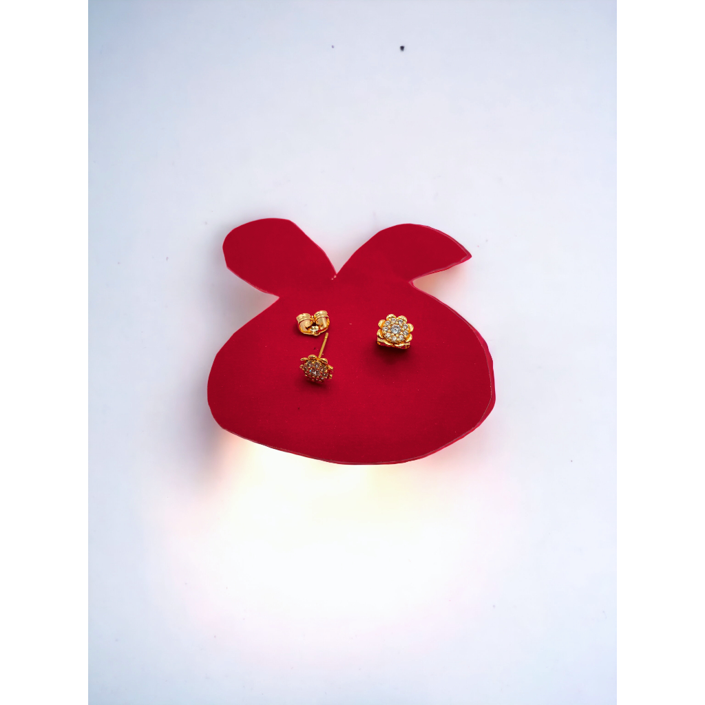 anting tusuk bunga matahari lapis emas