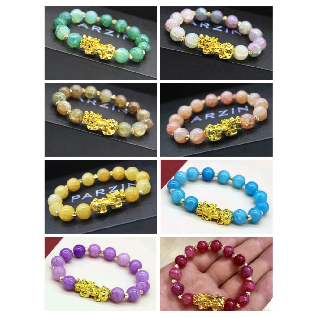Gelang Pixiu Import warna/ Gelang Keberuntungan Pixiu / Gelang Pixiu Bulat keberuntungan