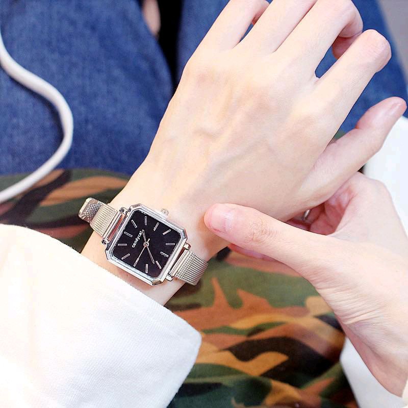 JAM TANGAN WANITA ANALOG CASUAL CANDYCAT segi empat