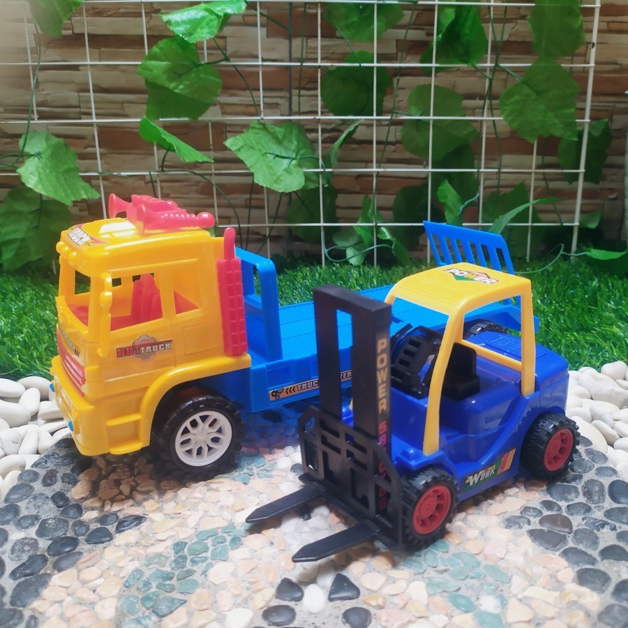 Mainan Set Truk Angkut muatan forklift besar Muatan kontruksi Anak