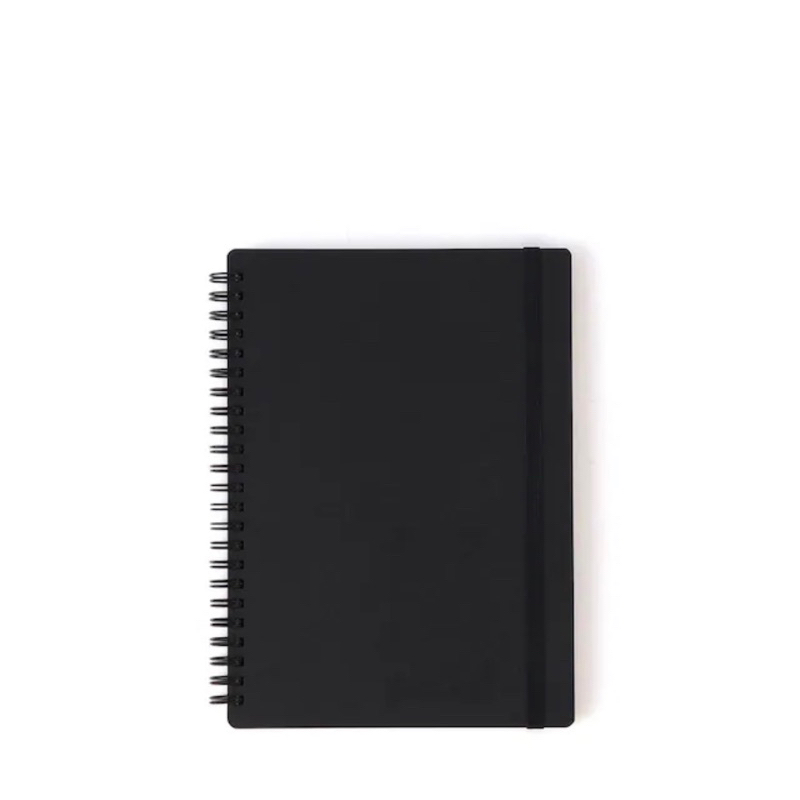 

MUJI_Buku catatan cincin ganda dengan gesper karet_High quality paper double ring notebook with rubber clasp