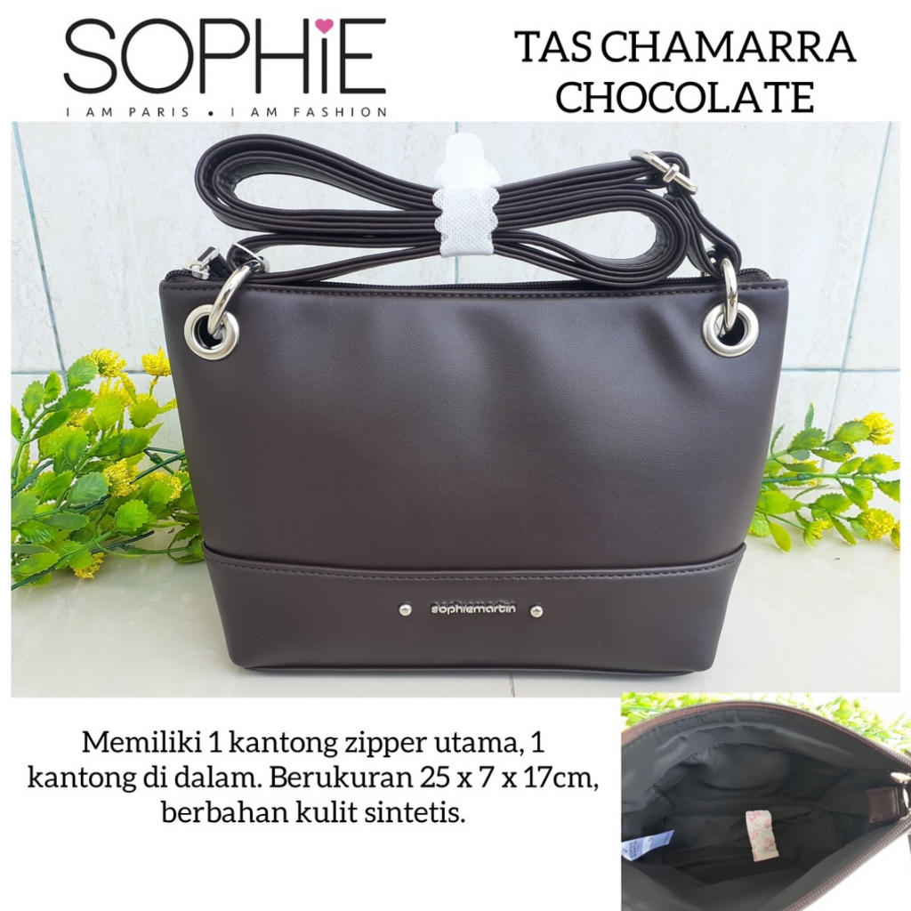 TAS CHAMARRA CHOCOLATE GREY NEO BLACK SOPHIE MARTIN PARIS PROMO TAS WANITA COKLAT HITAM ABU SELEMPAN