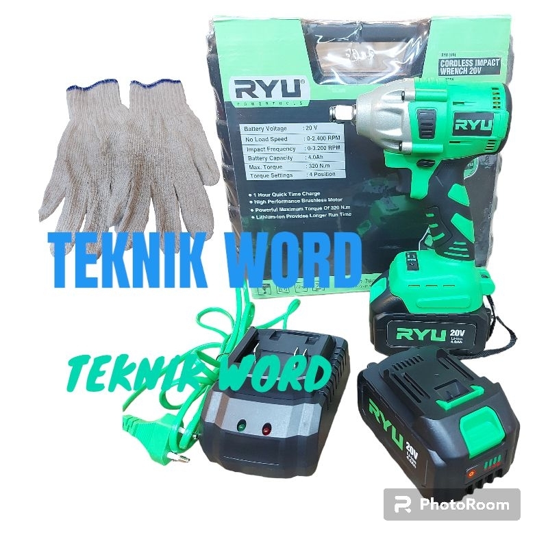 CORDLESS IMPACT WRENCH RYU RCW 20V / ALAT BUKA BAUT BATERAI RYU RCW 20V IMPACT BATERAI