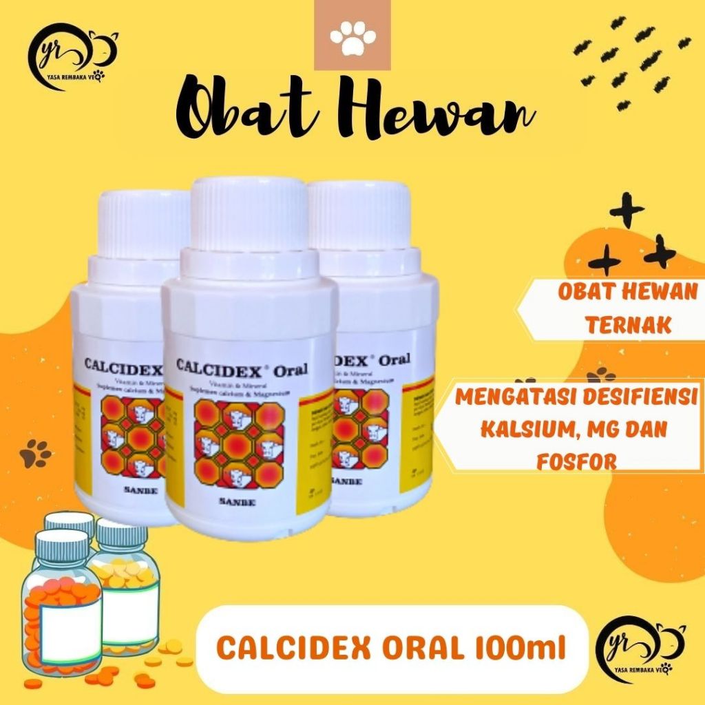 CALCIDEX ORAL 100ml - Mengatasi Defisiensi Kalsium Hewan Sapi