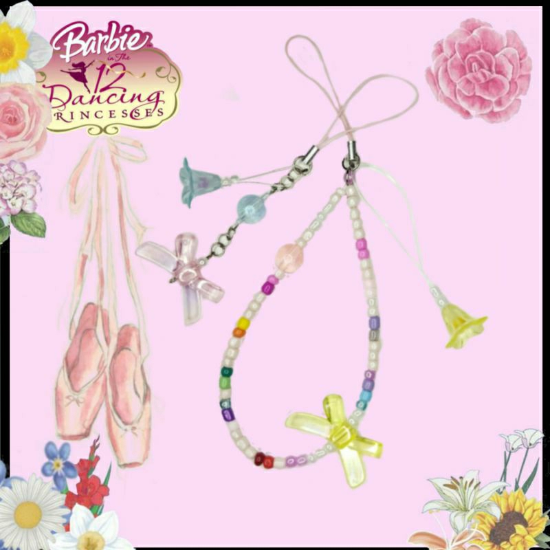 12 Dancing Princesses strap phone/strap phone barbie/ phone lanyard/ lanyard hp/ charm phone/ gantun