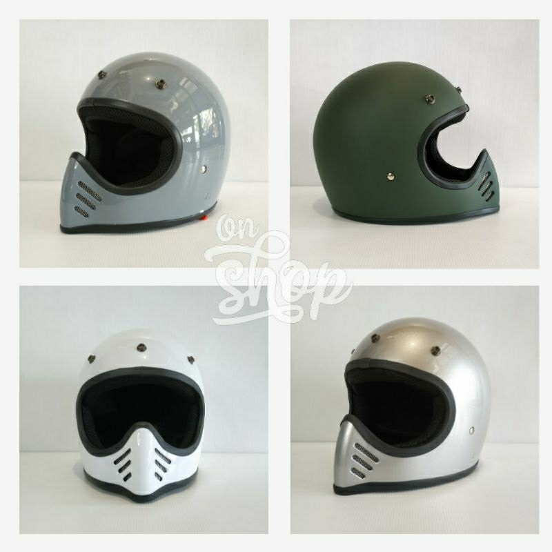 Helm fullface cakil fino model mini hawk SNI