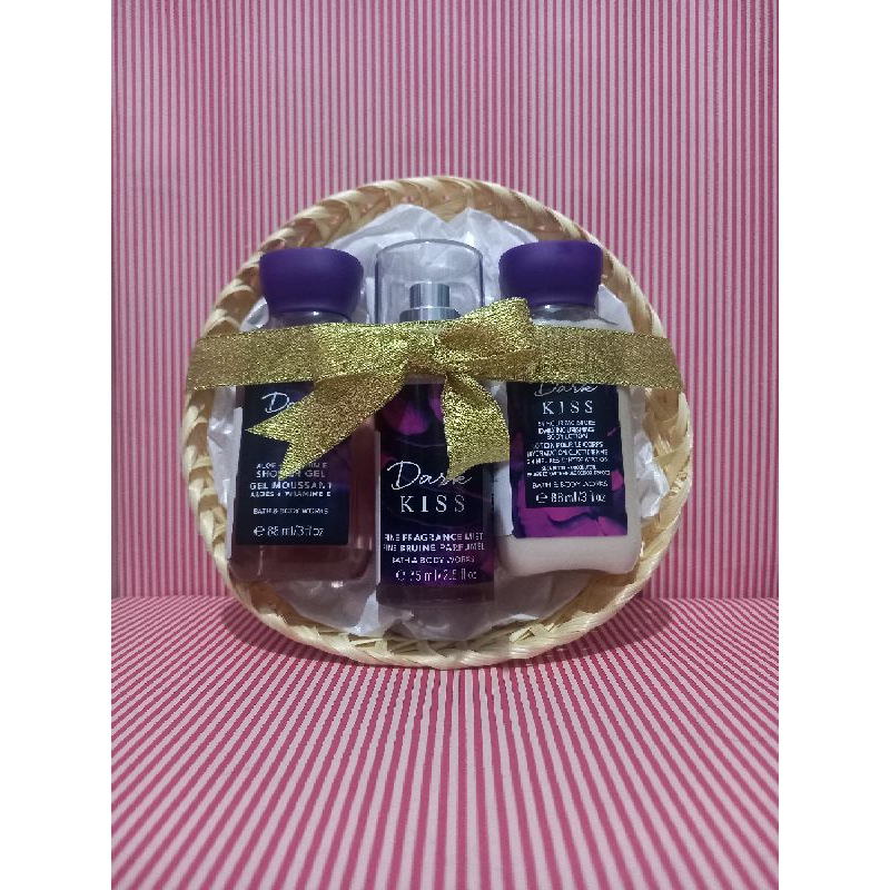 bath and body works dark kiss gift set trio paket seserahan kado