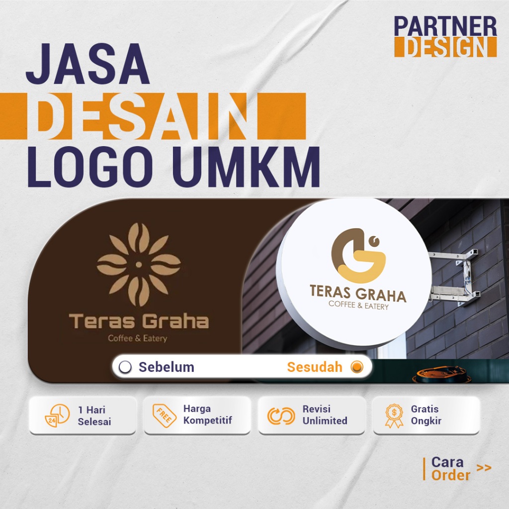 PARTNER DESIGN | Jasa Desain Logo - logo UMKM, branding, logo bisnis, logo usaha, logo olshop, logo nama, logo premium