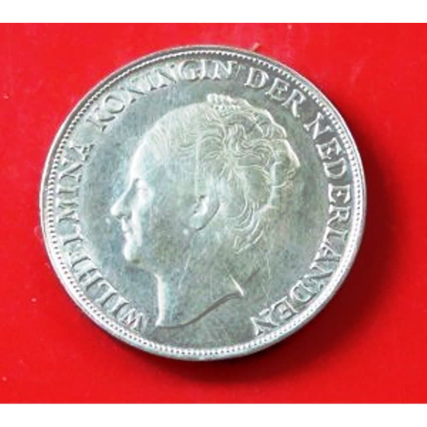 koin 2 setengah gulden 1932 Belanda Queen Wilhelmina BL 585