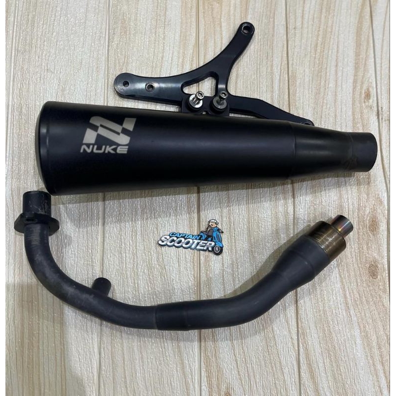Exhaust Knalpot Nuke Racing FulL System Black Vespa Sprint Primavera LX S Second
