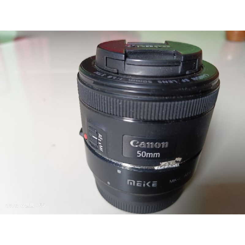 Paket Lensa Fix EF 50mm F 1.8 STM Canon Second + Adapter Meike