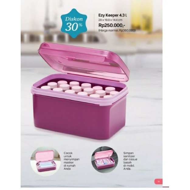 TUPPERWARE Tempat Penyimpanan Ezy Keeper 4,3 L