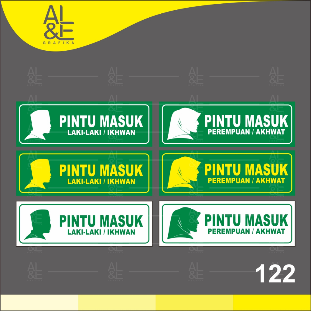

122 - STIKER PINTU MASUK PESANTREN LAKI-LAKI DAN PEREMPUAN - VINYL STIKER RITRAMA INDOOR