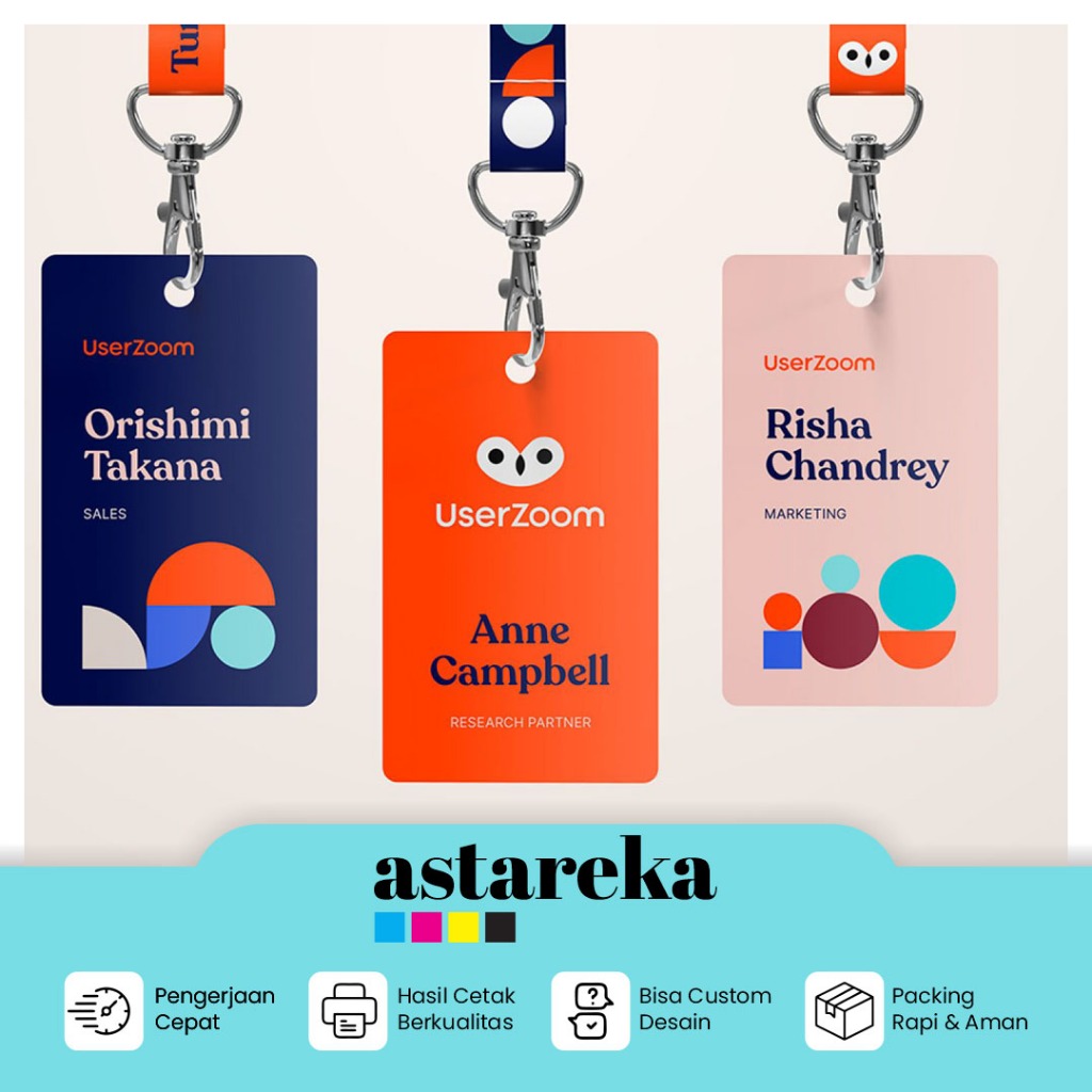 

Cetak Custom ID Card Name Tag Bahan Premium Full Color 2 Sisi