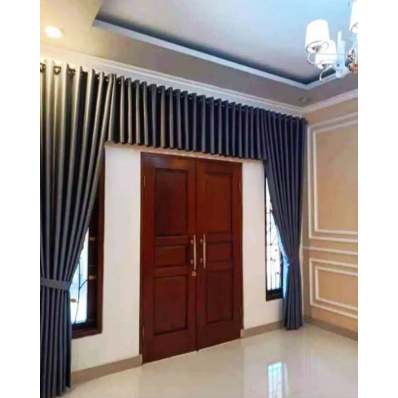 Gorden poni pintu dan jendela panjang 250cm 1 Set Tirai Pintu Tengah Ruang Tamu KupuTarung Mewah