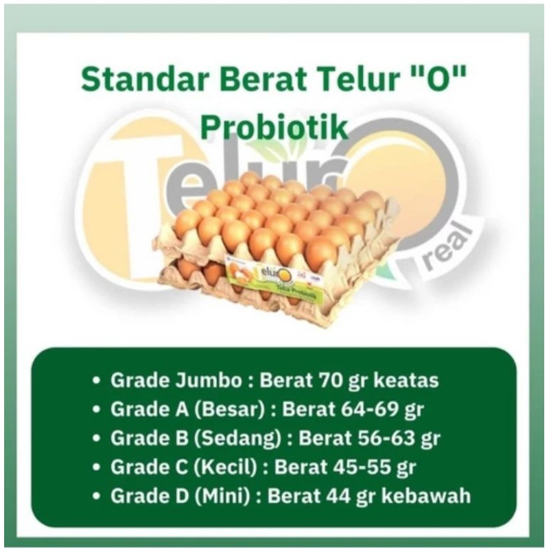 

Telur probiotik grade Jumbo(J)