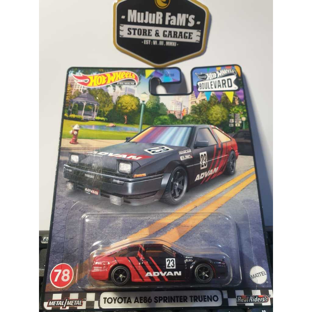 HOTWHEELS PREMIUM BOULEVARD R TOYOTA AE86 SPRINTER TRUENO ADVAN