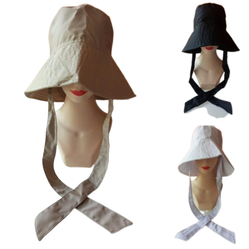 Hot Item "Topi Wide Bucket Hat Wanita Tali Fashion Korean Style Pantai Outdoor Selebgram