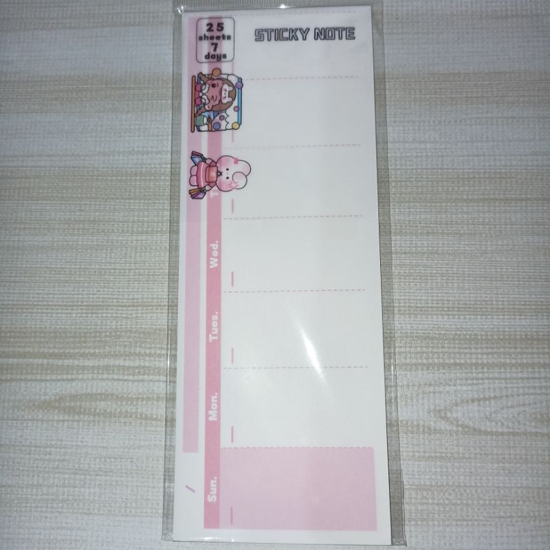 

Sticky Note Plannner/ Memopad Perencanaan Mingguan/ Notepar Lucu Aesthetic Bear