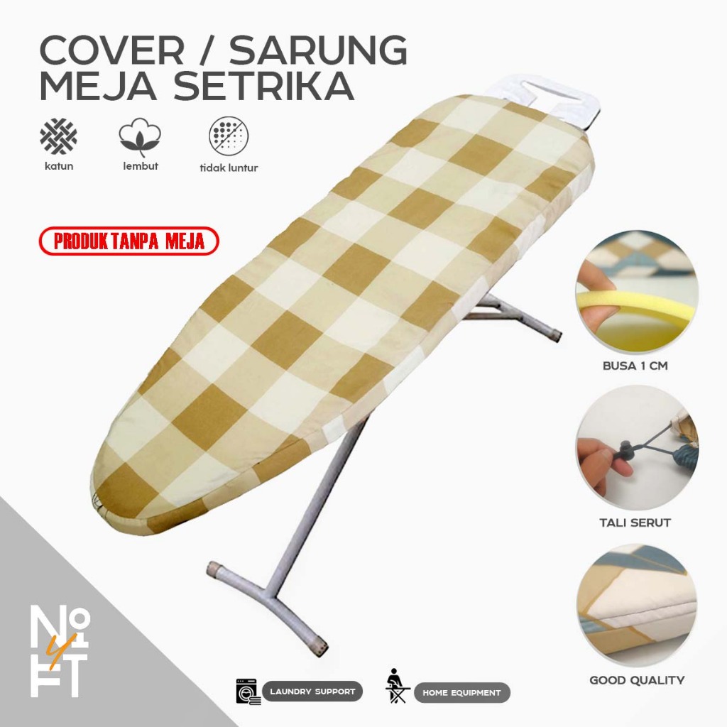Cover Meja Setrika Papan Isi Busa 1cm Sarung Kain Pelapis Ironing Board