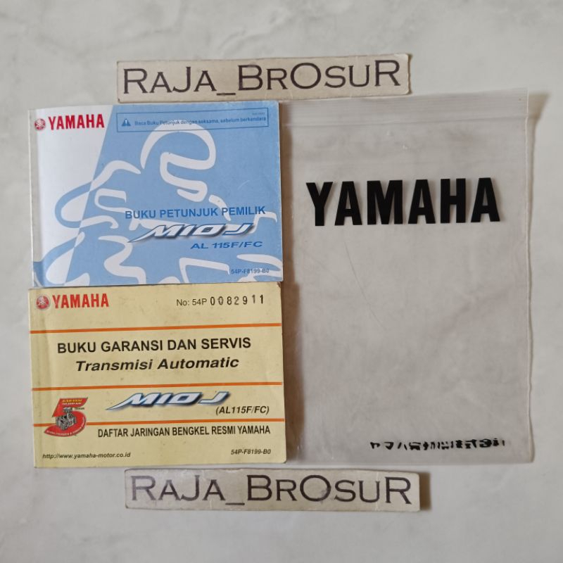 Buku petunjuk pemilik/Buku garansi dan servis transmisi automatic/Manual book Yamaha Mio J 54P 2012-