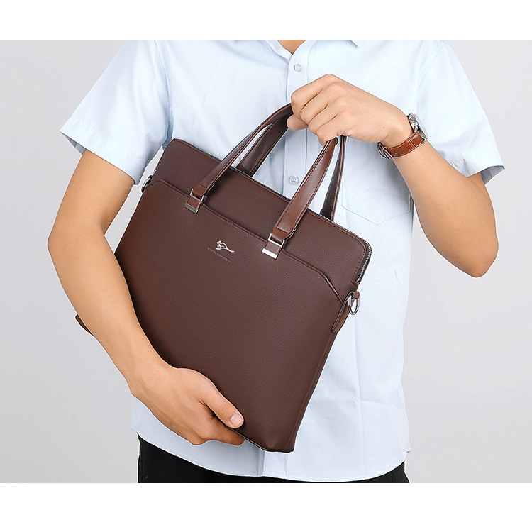 DISKON [Original] YUESKANGAROO Tas Kerja Laptop 14 Inch Kulit Pria Import Men's Business Handbag