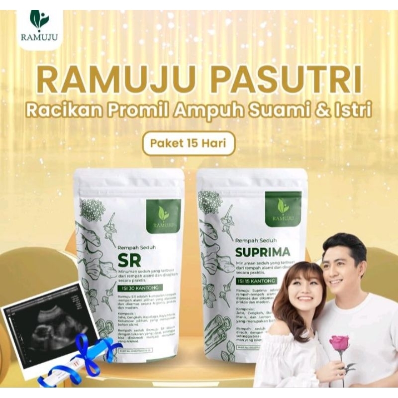 Obat herbal program hamil pria wanita Ramuju SR&Suprima paket 15 hari