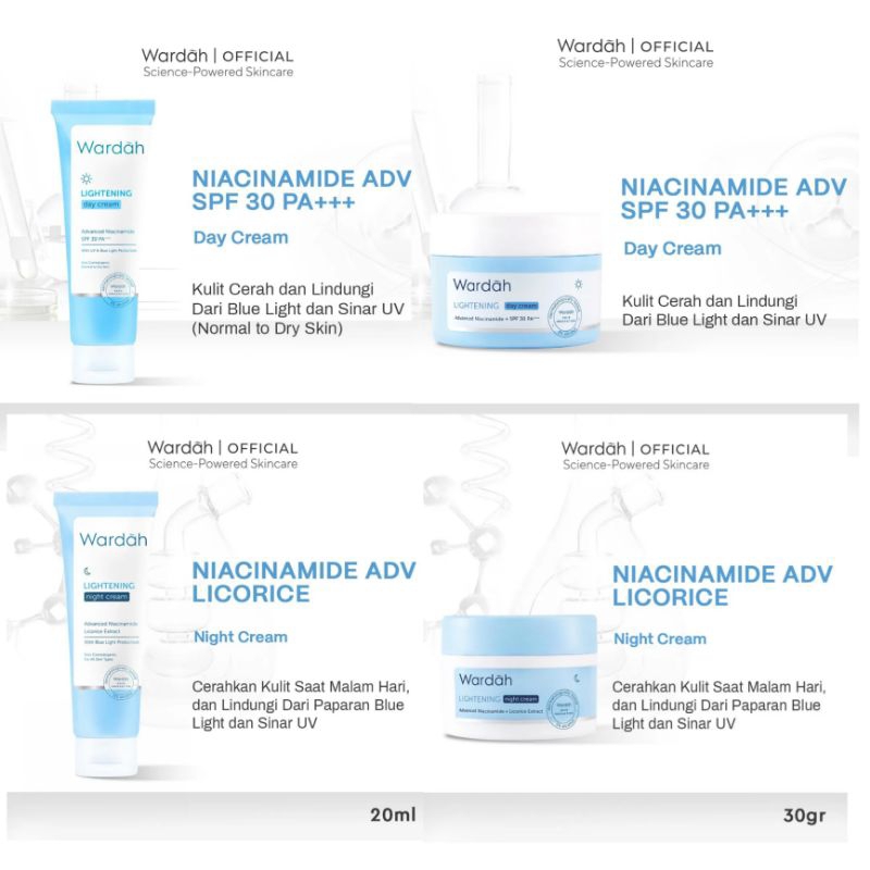 Wardah Lightening Day & Night Cream/ Wardah Cream Siang dan Wardah Cream Malam
