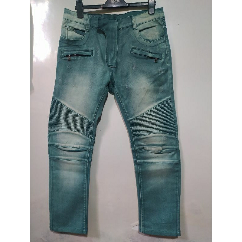 balmain biker jeans