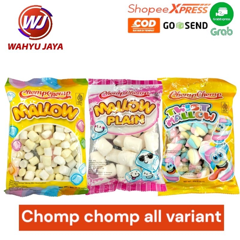 

chomp-chomp all variant,mini mallow,mallow plain,twist mallow 60 gram