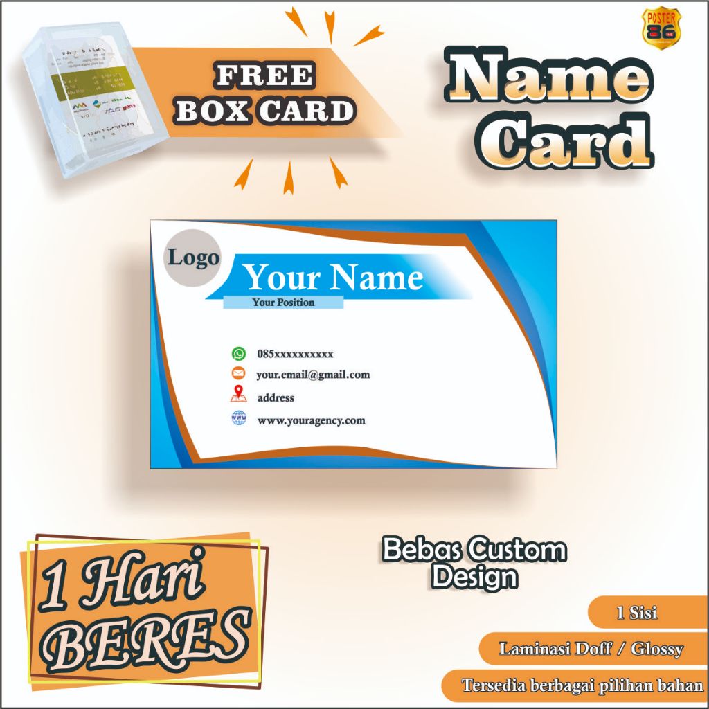 

Kartu Nama / Name Tag 1 Sisi TERMURAH Cetak Kartu Nama | Kartu Nama Custom Premium | Print Kartu Nama | Name Card Print