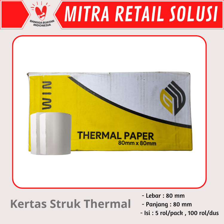 

Kertas Thermal Struk / Kertas Kasir Thermal 80 x 80
