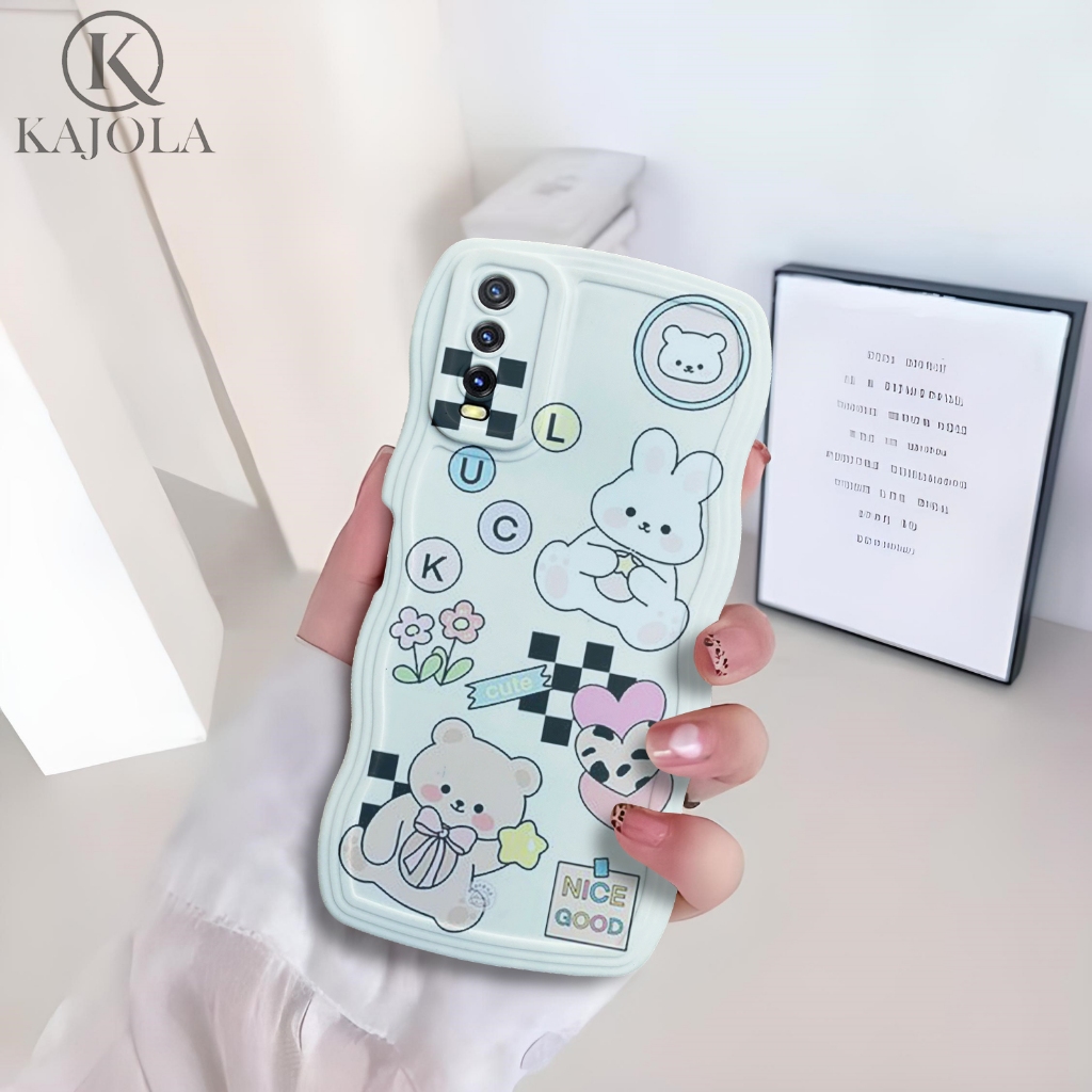 Case Gelombang VIVO Y20 / Y12s Motif Aesthetic Bahan Softcase silicon Lentur - Skin / Casing Handpon