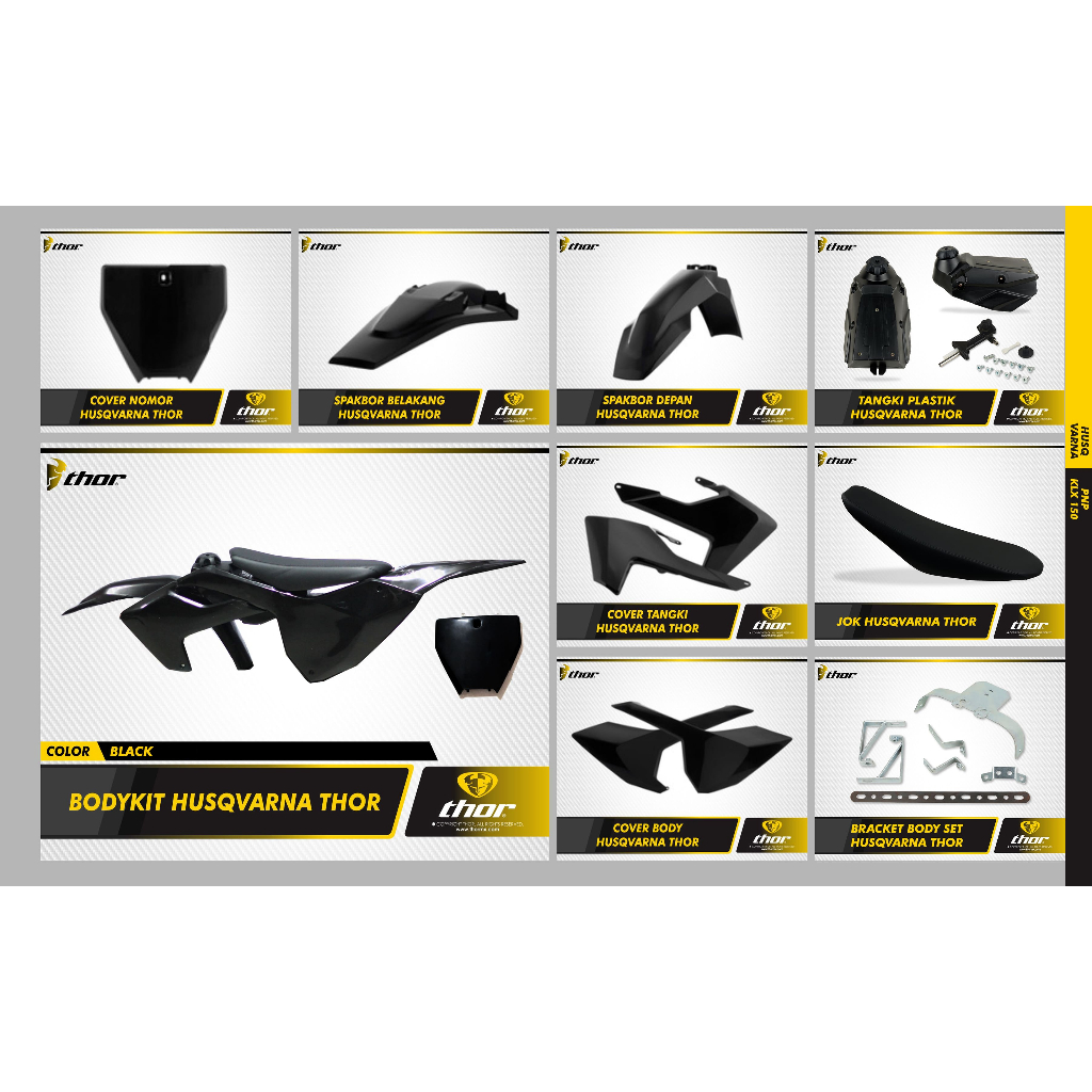 Body Set Husqvarna 250 2018 Trail Full Include Jok + Tangki Plastik Thor