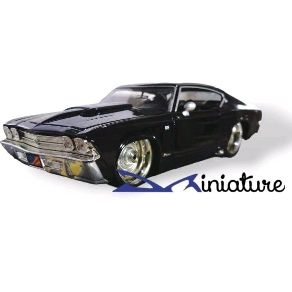 Diecast Miniatur Replika mainan Diorama Mobil Chevy Chevelle SS 1969 Classic Jada Toys Skala 24 Rare