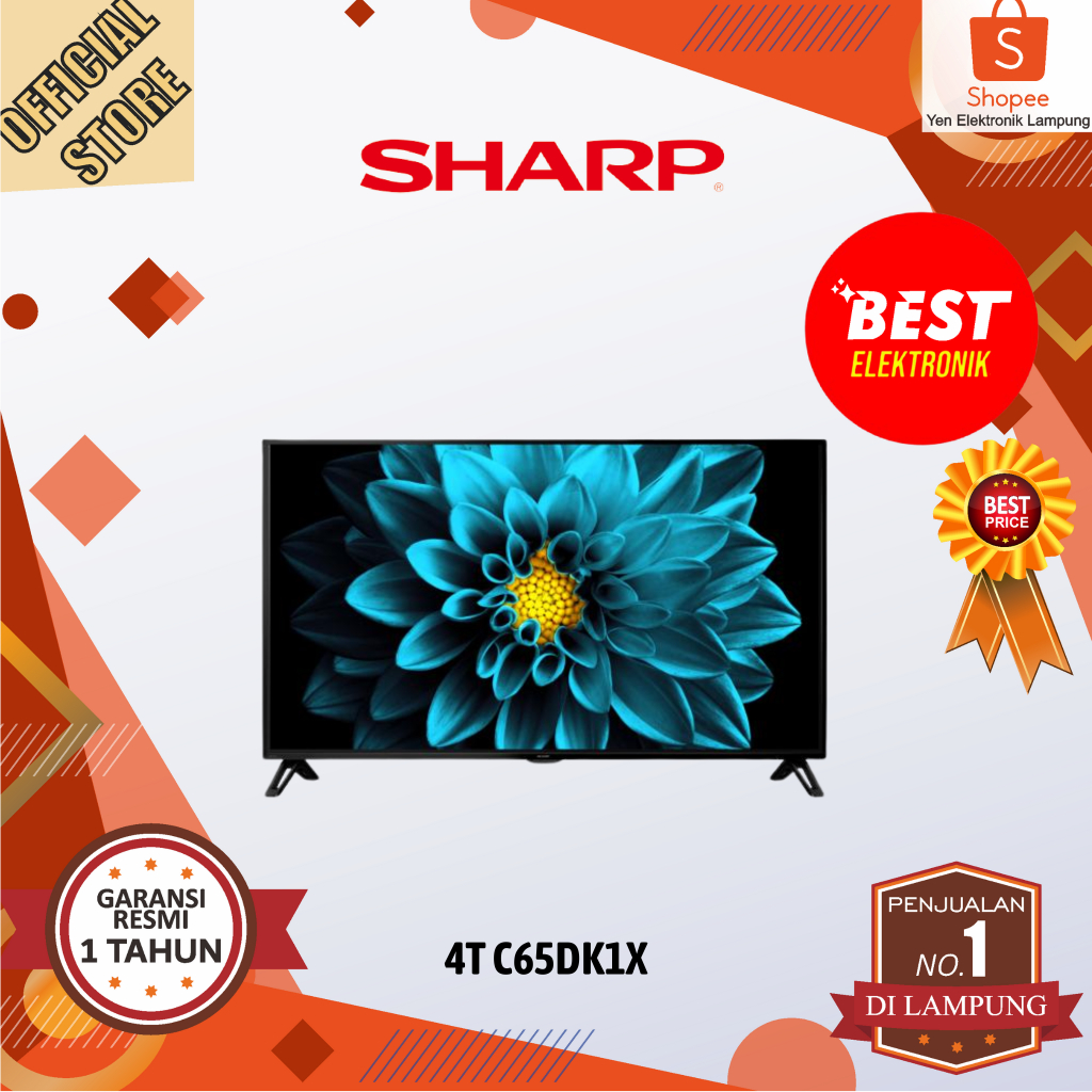 Tv Android Sharp 4T C65DK1X LED Tv Android 65 In UHD Garansi resmi