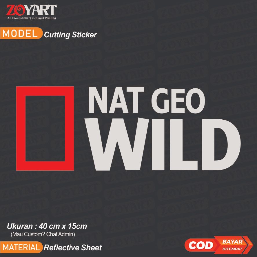 Sticker Nat Geo Wild, Sticker Cutting Nat Geo Wild, Sticker Jeep, Sticker Adventure 40x15