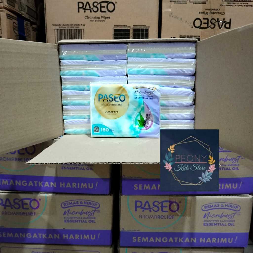 GROSIR 1 DUS PASEO AROMA RELIEF Ultrasoft 150ply/ tisu kering beraroma relief Paseo ultra soft 150 p