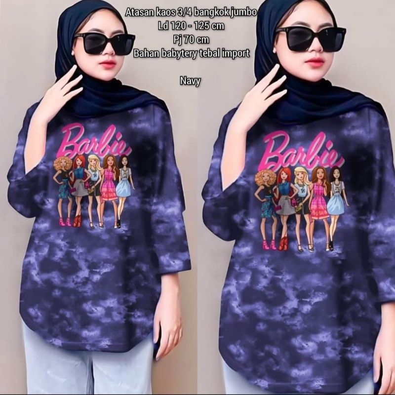 Atasan kaos 3/4 barbie bangkok jumbo