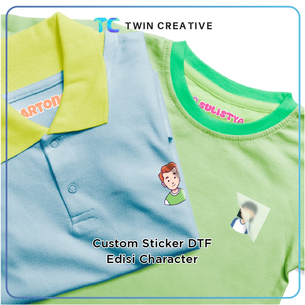 

Custom Sticker DTF Edisi Character People Sablon Setrika Siap Press - Stiker Kain Label Nama Baju Anak