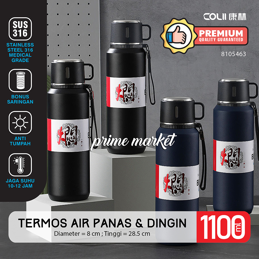 Termos Air Panas 1 Liter Stainless Thermos Air Panas Tremos Air Panas Dingin (8105463 8105497)