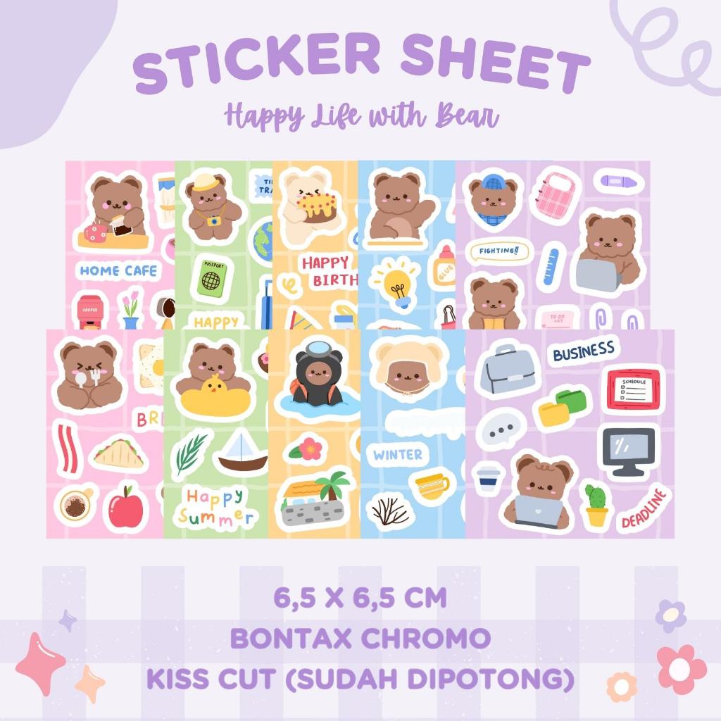 

STICKER AESTHETIC KOREA CUTE BEAR BERUANG STIKER SHEET KISS CUT JOURNAL PLANNER DIARY LUCU KOREA BUJO POLCO DECO TUMBLR