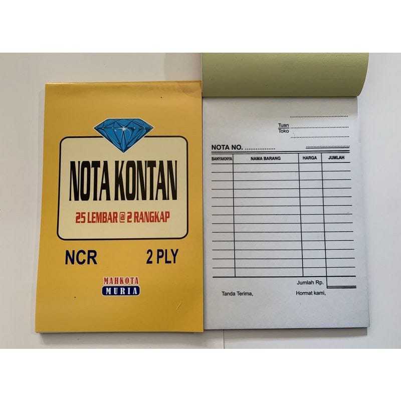 

Nota kontan 2 ply Isi per buku 25 kali transaksi plus rangkapnya, Ready Stock Sameday Delivery Jogja