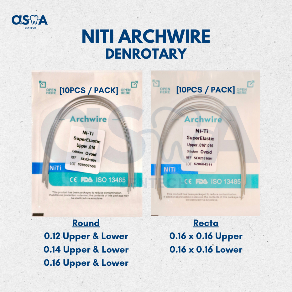 Kawat NiTi - Kawat Behel Super Elastic Niti Round & Recta 0.12 0.14 0.16. 0.18 0.16x0.16 Upper Lower