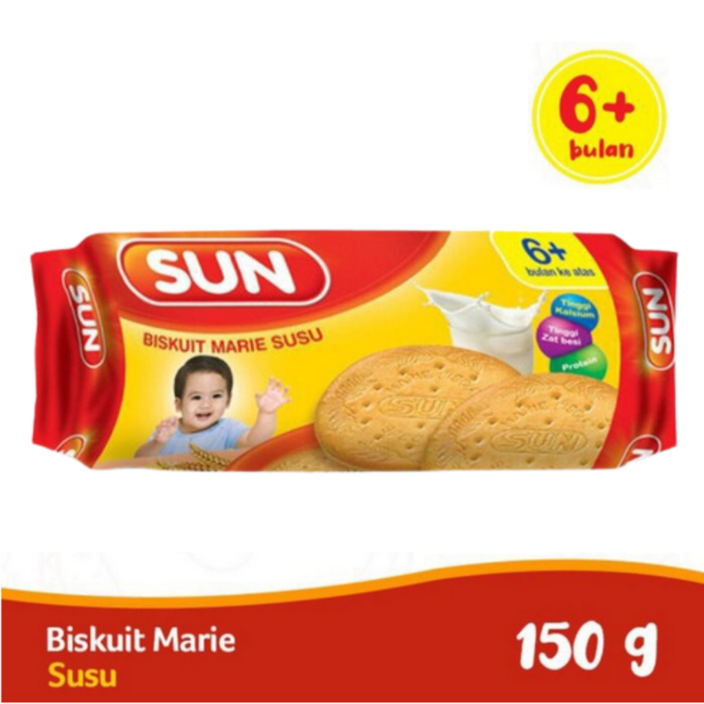 SUN MARIE SUSU SUN BISCUIT 150 G CAMILAN BAYI SUN SNAK BAYI 6+ BULAN