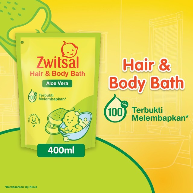 Zwitsal Baby Bath Hair & Body Aloe Vera 400mL